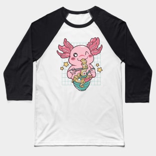 Plush Axolotl Ramen Shirt Kawaii Stuff Japanese Ramen Bowl Baseball T-Shirt